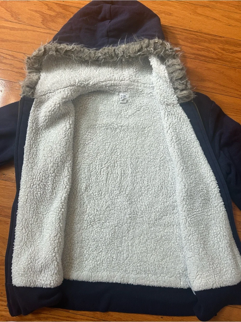 GAP Girls Navy Hooded Zip-Up Sweatshirt